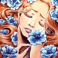 Схема вышивки «Девушка»