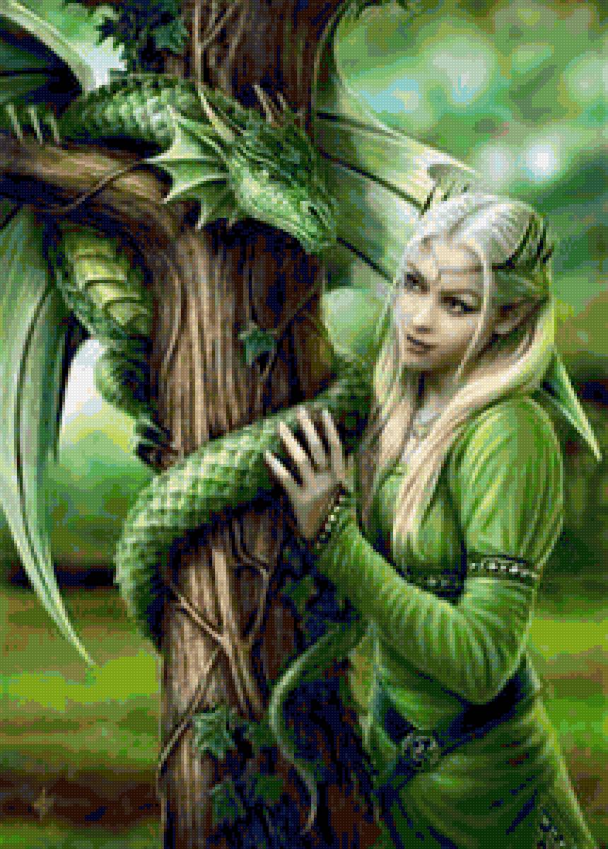 девушка и дракон - дракон - предпросмотр