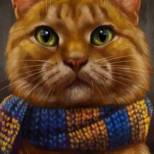 Схема вышивки «Кот в шарфике»