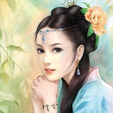 Схема вышивки «Девушка»