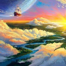 Схема вышивки «Летучий корабль»