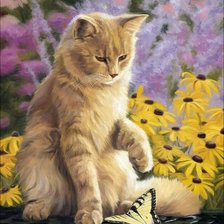 Схема вышивки «Котик»