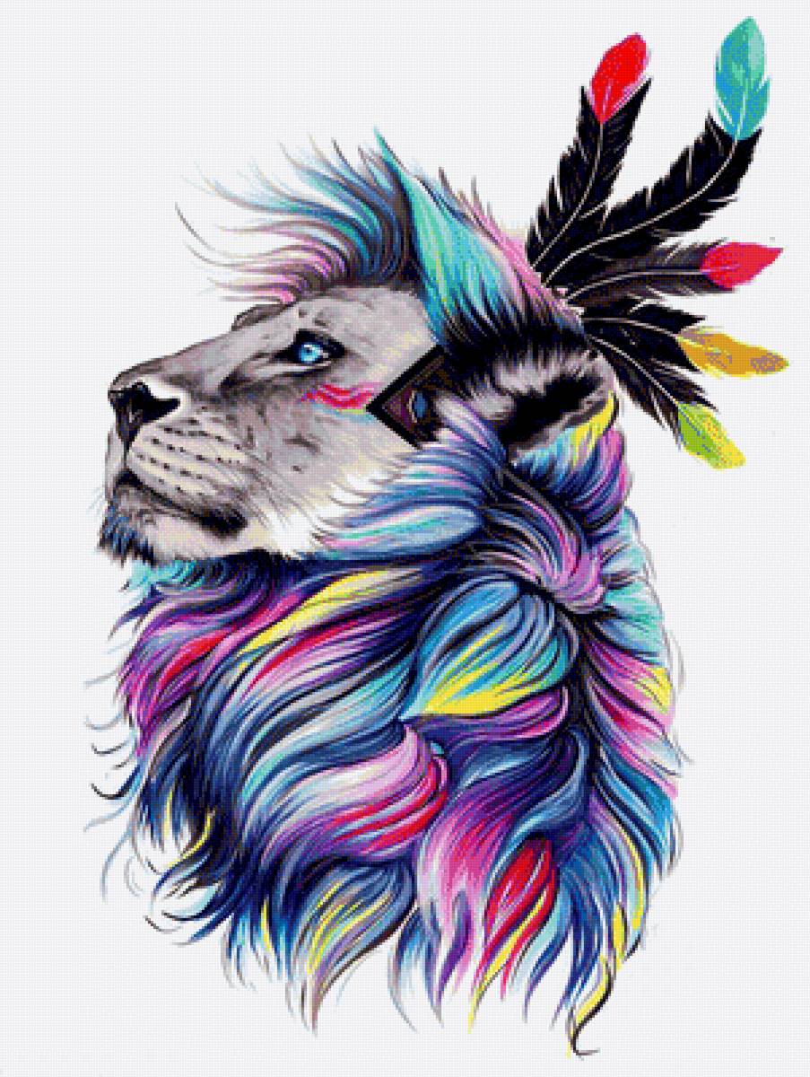 Лев - животные, рисунок, лев - предпросмотр