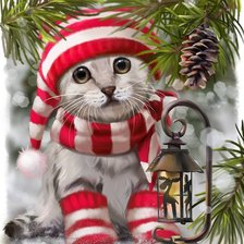 Схема вышивки «Котик»