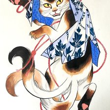 Схема вышивки «Тансующий кот»