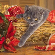 Схема вышивки «Котик»