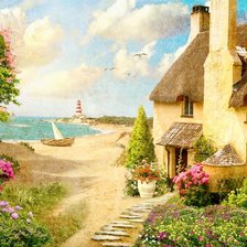 Схема вышивки «Домик у моря»
