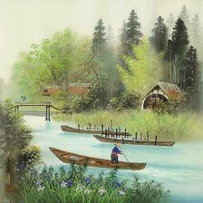 Схема вышивки «Японский пейзаж 2 /дождь/»