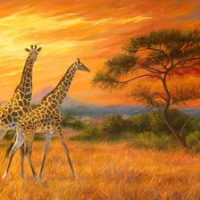 Схема вышивки «Закат в саванне»