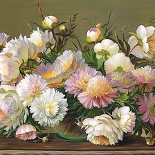 Схема вышивки «пионы»