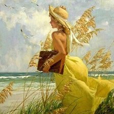 Схема вышивки «ДЕВУШКА  НА БЕРЕГУ МОРЯ»