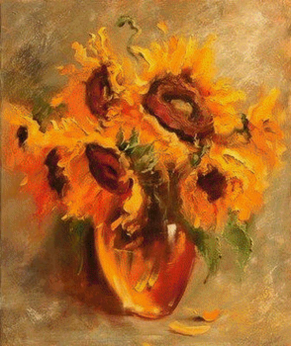 ПОДСОЛНУХИ - осение цветы, подсолнухи - предпросмотр