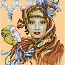 Схема вышивки «Девушка с маской»