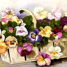 Схема вышивки «Серия "Анютины глазки"»