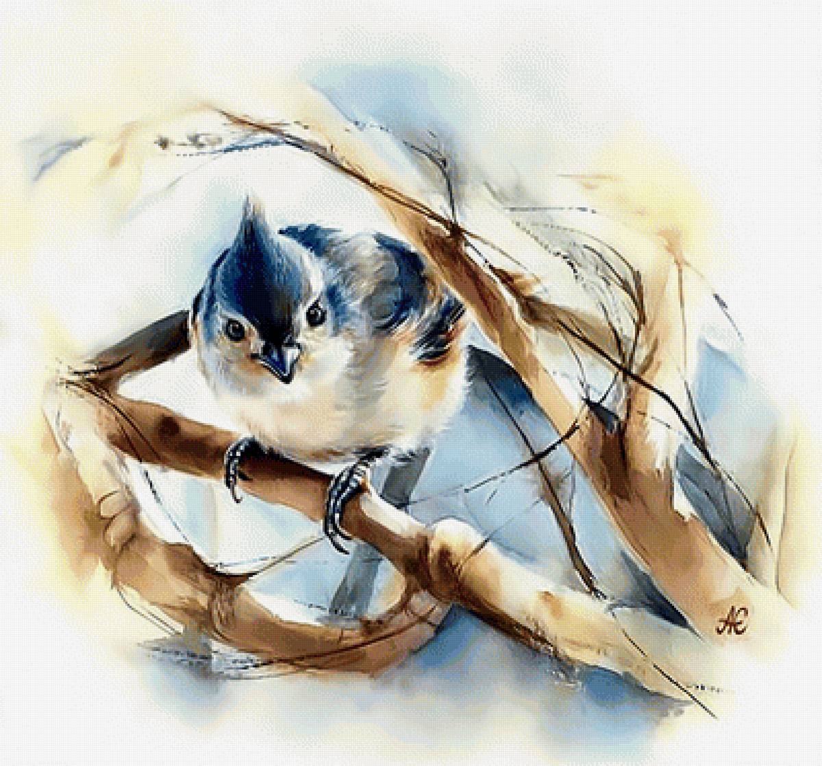 Птичка невеличка - птица ветка - предпросмотр