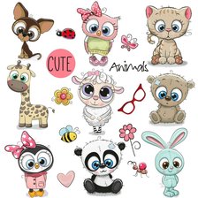 Схема вышивки «маленькие милые зверюшки»