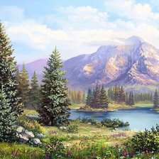 Схема вышивки «Пейзаж»