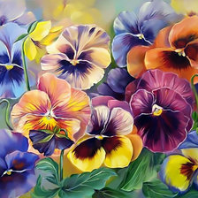 Схема вышивки «Анютины глазки»