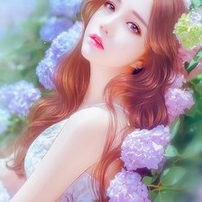 Схема вышивки «Девушка в цветах»