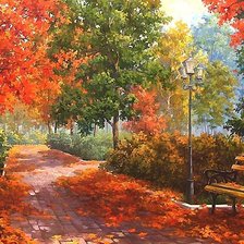 Схема вышивки «ПАРК ОСЕНЬЮ»