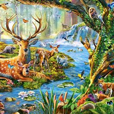 Схема вышивки «У водопада»