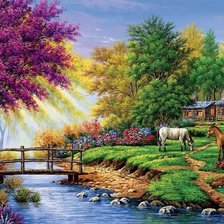 Схема вышивки «Пейзаж»