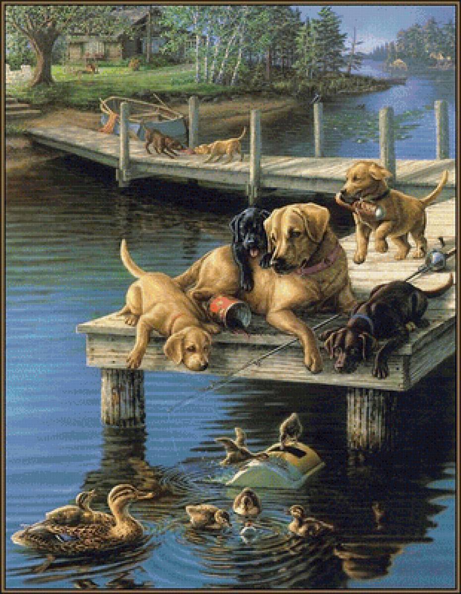 Арт - арт, усадьба, щенок, собака, природа, дом - предпросмотр