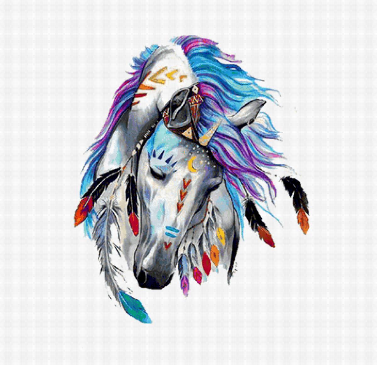 Лошадь - животные, рисунок, лошадь - предпросмотр