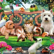 Схема вышивки «Весёлая компания»