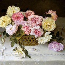 Схема вышивки «kvety v košíku»