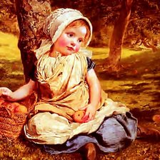 Схема вышивки «Devo4ka s  yablokami»