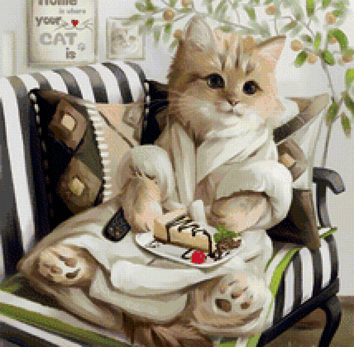 Кот и пирожное - кот, пирожное - предпросмотр