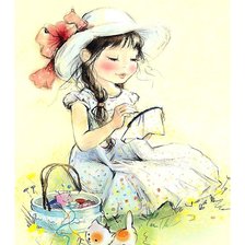 Схема вышивки «NIÑA BORDANDO»