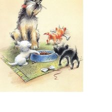 Схема вышивки «Пёс и котята /худ. Юлия Корякина/»