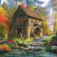 Схема вышивки «Водяная мельница»