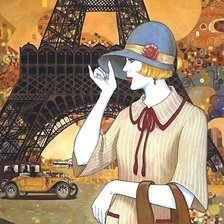 Схема вышивки «дама ретро»