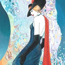 Схема вышивки «дама ретро»