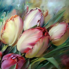 Схема вышивки «Светлые тюльпаны»