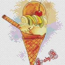 Схема вышивки «ПИРОЖЕНОЕ РОЖОК  LADY D»