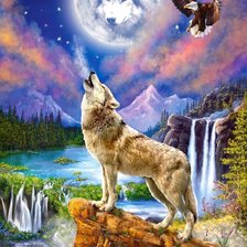 Схема вышивки «Волк»