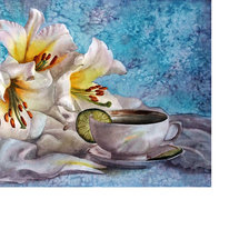 Натюрморт с белыми лилиями.