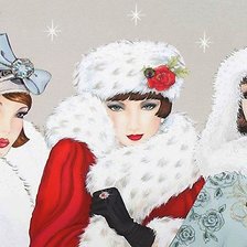 Схема вышивки «дамы ретро»