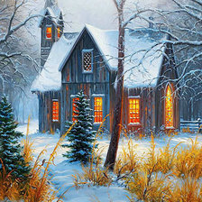 Схема вышивки «Зимний пейзаж»