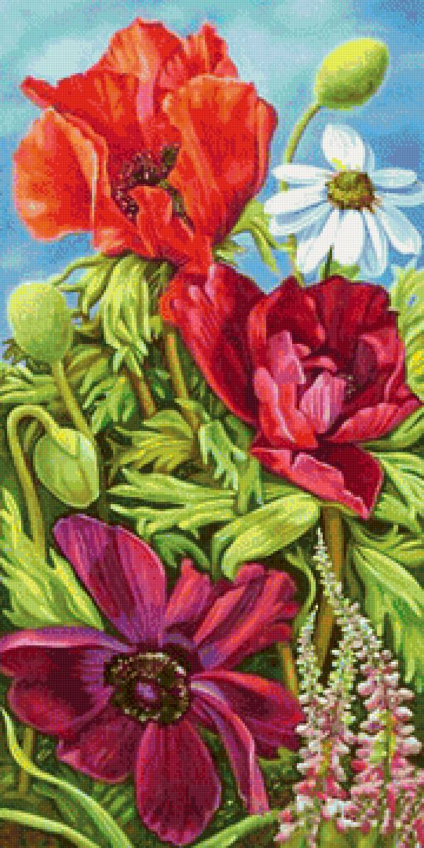 Триптих "маки" 3 часть - цветы, маки - предпросмотр