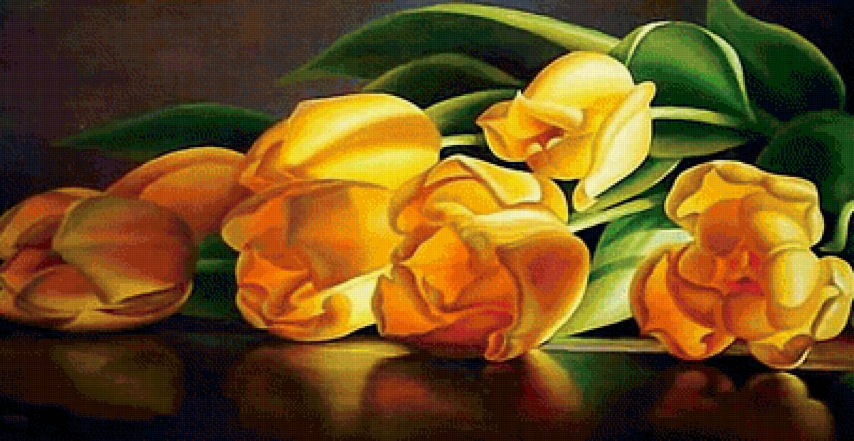 Тюльпаны в луче света - тюльпаны, цветы - предпросмотр