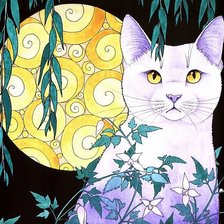 Схема вышивки «Белая кошечка»