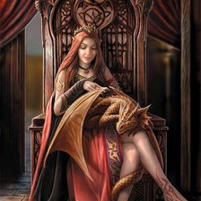 Схема вышивки «Девушка и дракон»