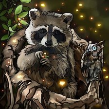 Енот с совой