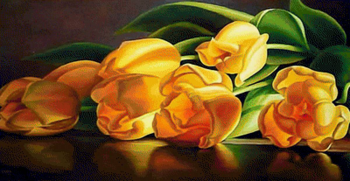 TULIPANES AMARILLOS - 400 x 207 cruces - предпросмотр