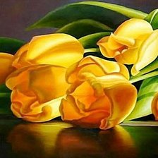 Схема вышивки «TULIPANES AMARILLOS»